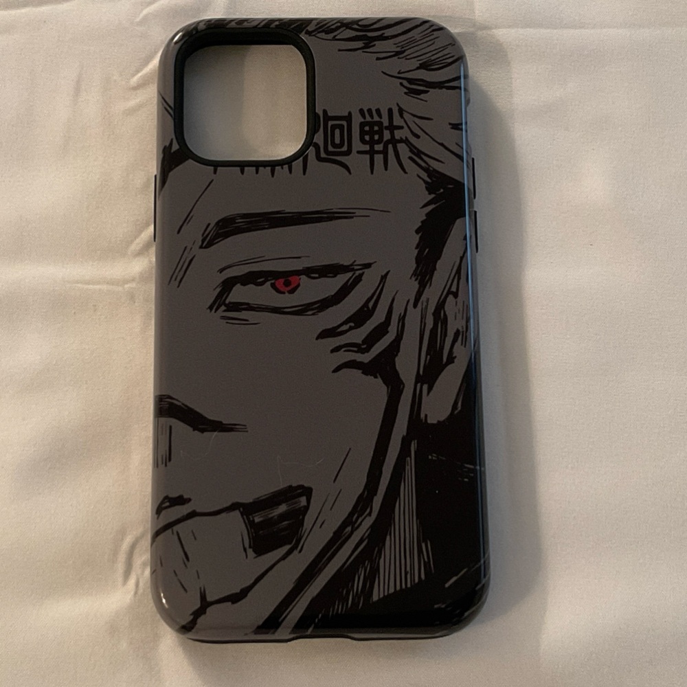 IP12 - 6.1 inch - Anime Character Black Phone Case in Gloass
